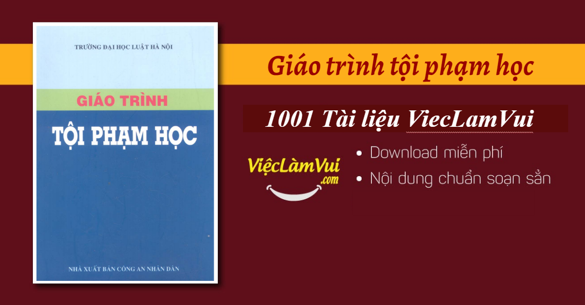 Giáo trình tội phạm học PDF - NXB Công An Nhân Dân