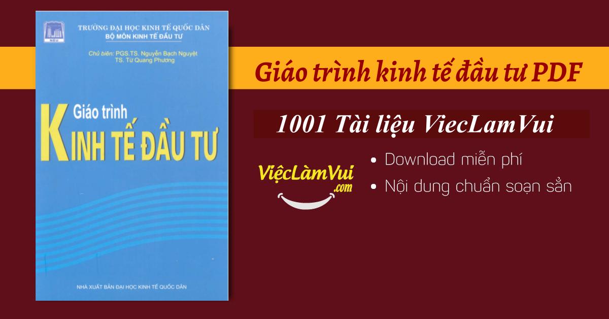 Giáo trình kinh tế đầu tư PDF