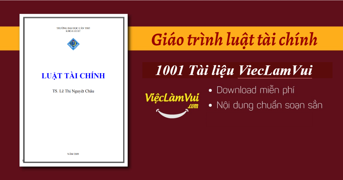 Giáo trình luật tài chính PDF