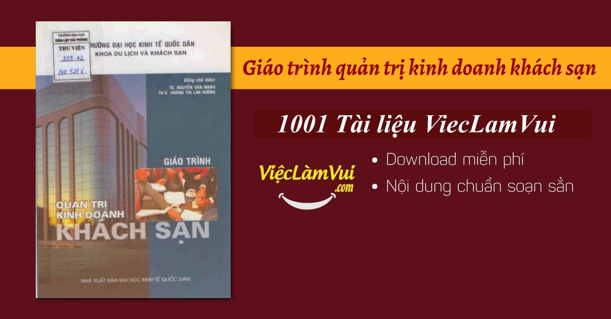 Giáo trình quản trị kinh doanh khách sạn PDF