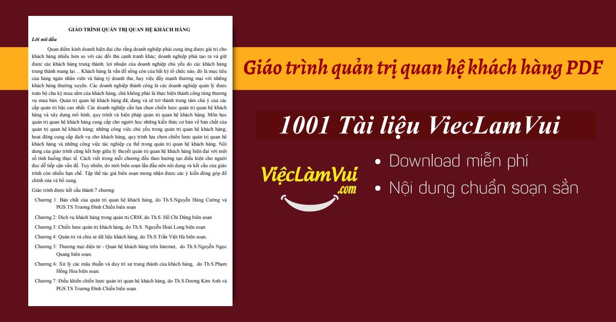 Giáo trình quản trị quan hệ khách hàng PDF