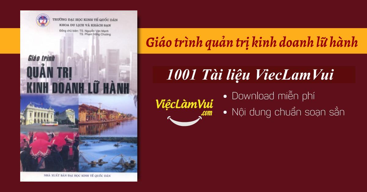 Giáo trình quản trị kinh doanh lữ hành PDF