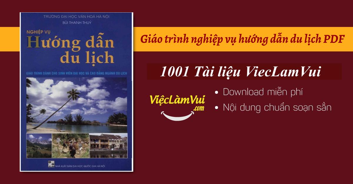 giáo trình nghiệp vụ hướng dẫn du lịch