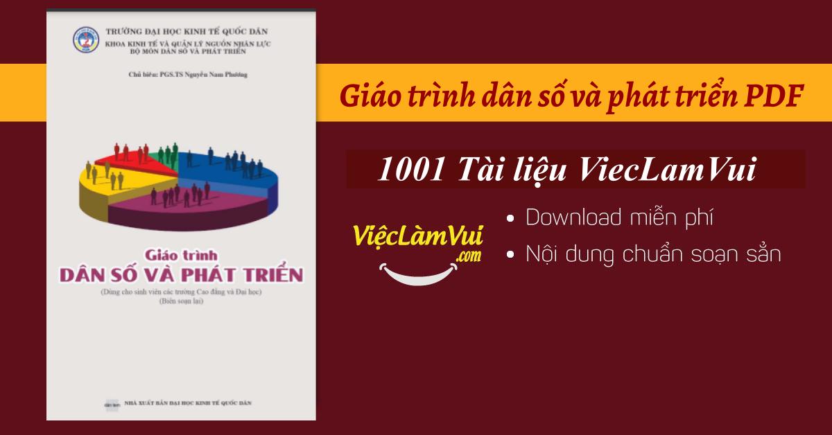 Giáo trình dân số và phát triển PDF