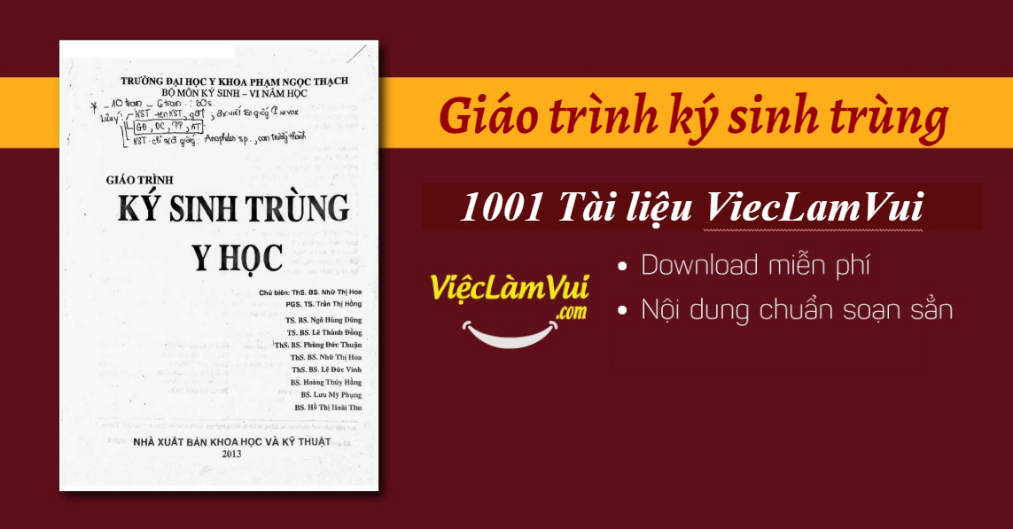 [PDF] Giáo trình ký sinh trùng y học - ĐHYK Phạm Ngọc Thạch