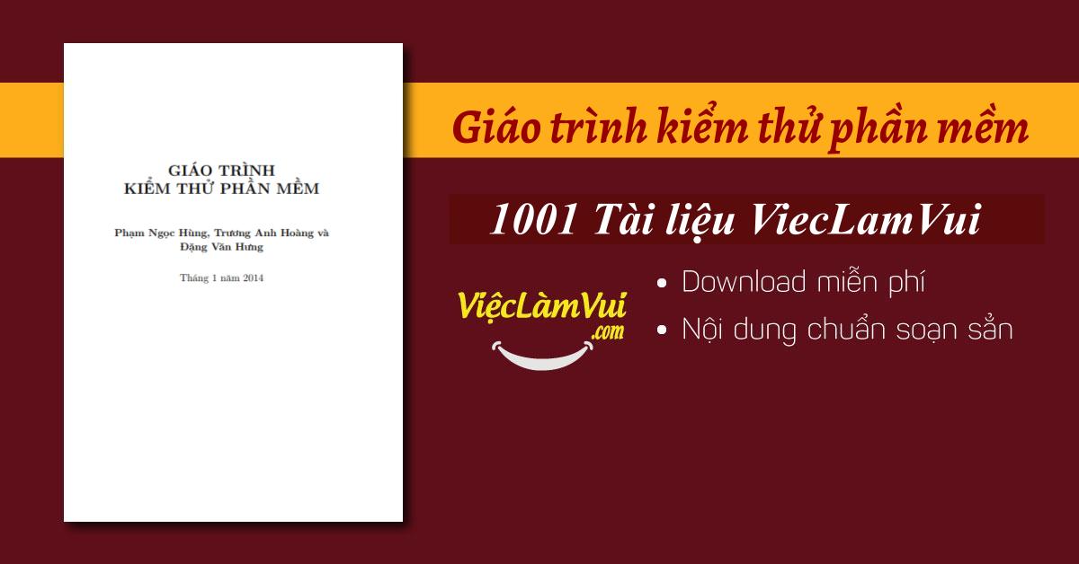 Giáo trình kiểm thử phần mềm PDF