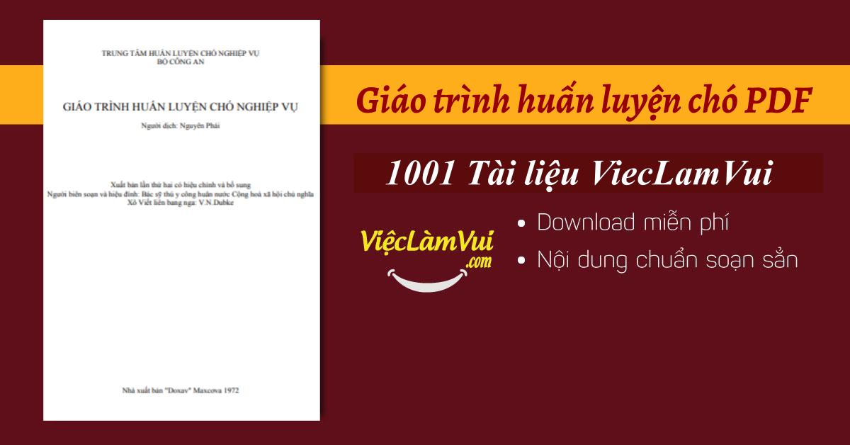 Giáo trình huấn luyện chó PDF