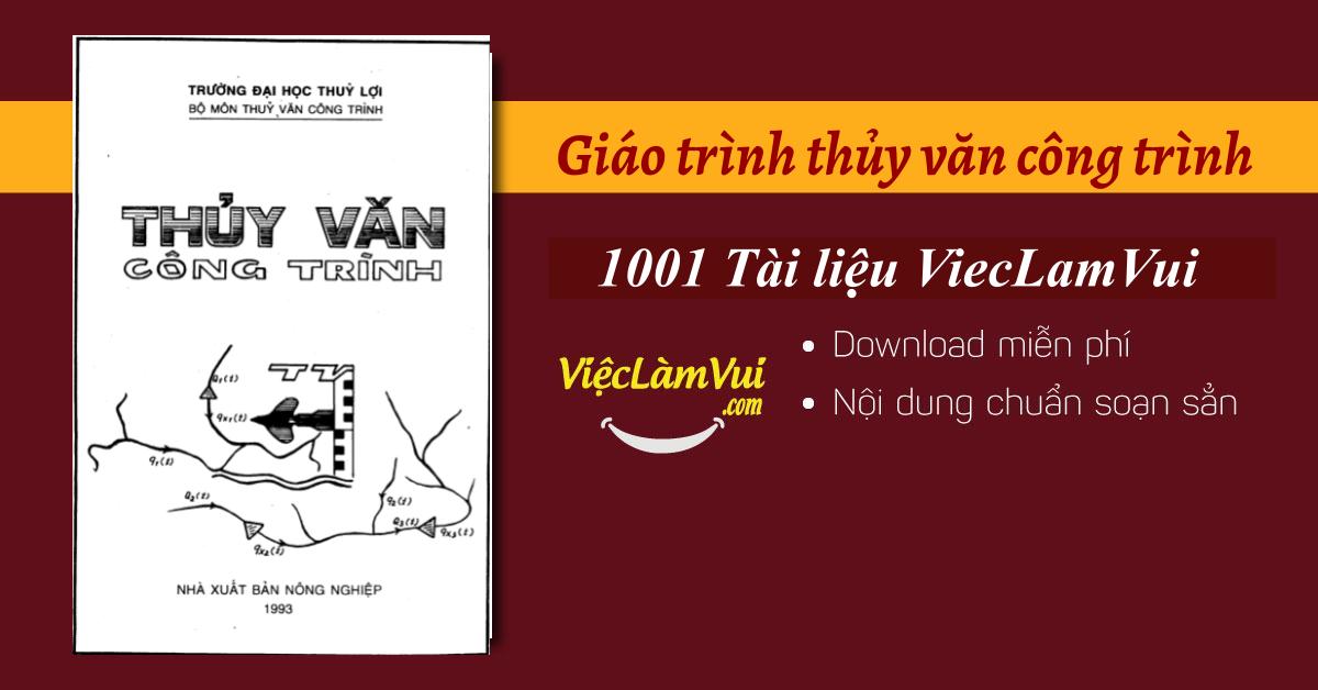 Giáo trình thủy văn công trình PDF