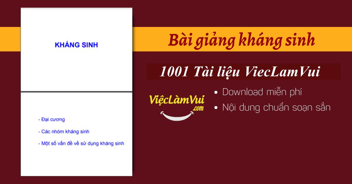 Bài giảng kháng sinh PDF