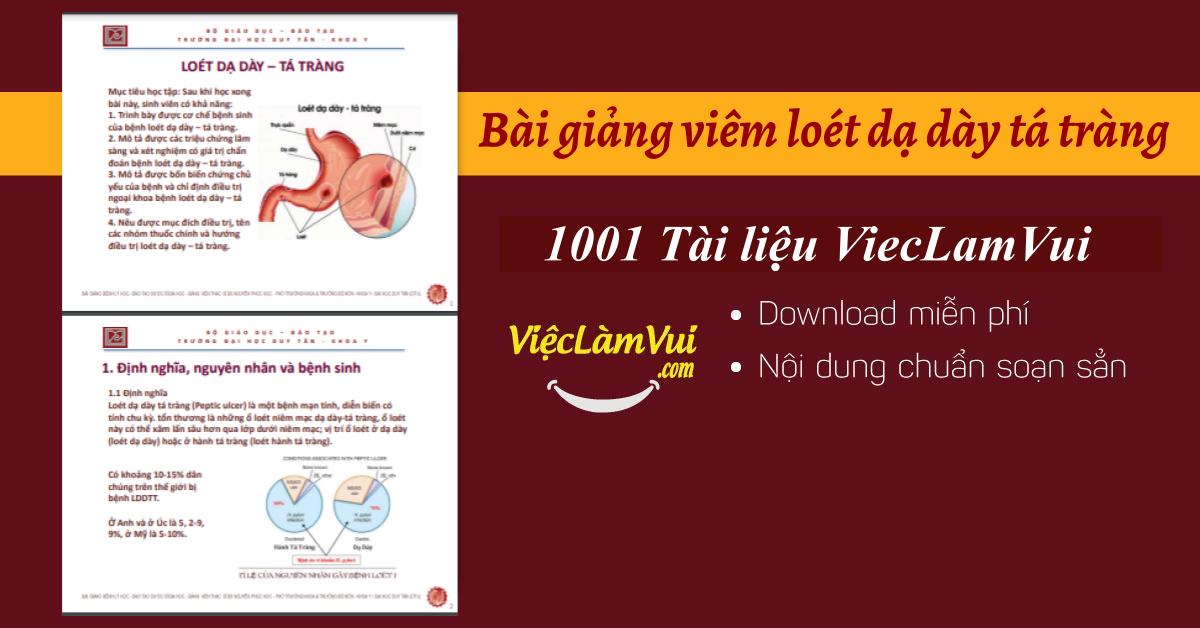 Bài giảng viêm loét dạ dày tá tràng
