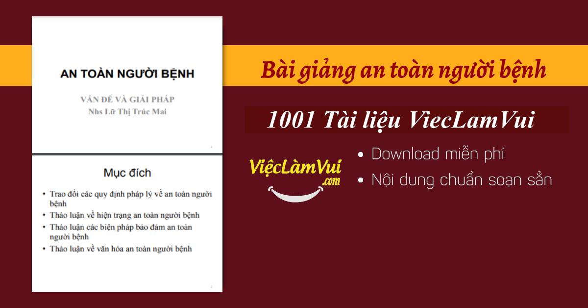 Bài giảng an toàn người bệnh