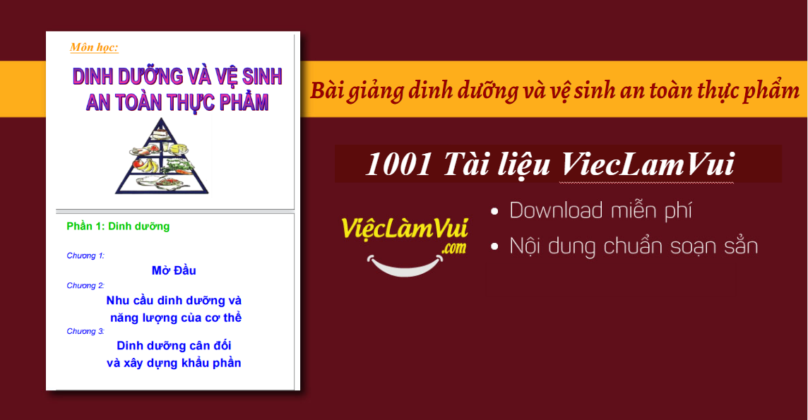 Bài giảng dinh dưỡng và vệ sinh an toàn thực phẩm