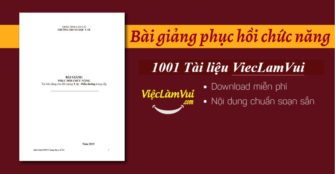 Bài giảng phục hồi chức năng - Trịnh Xuân Đốc