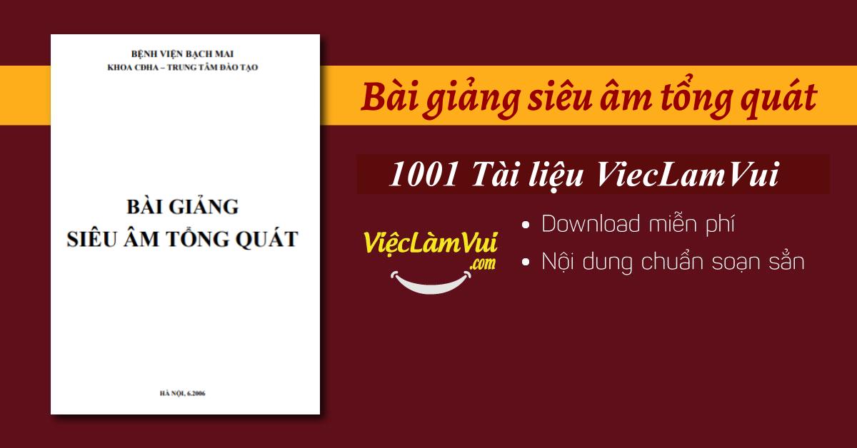 Bài giảng siêu âm tổng quát