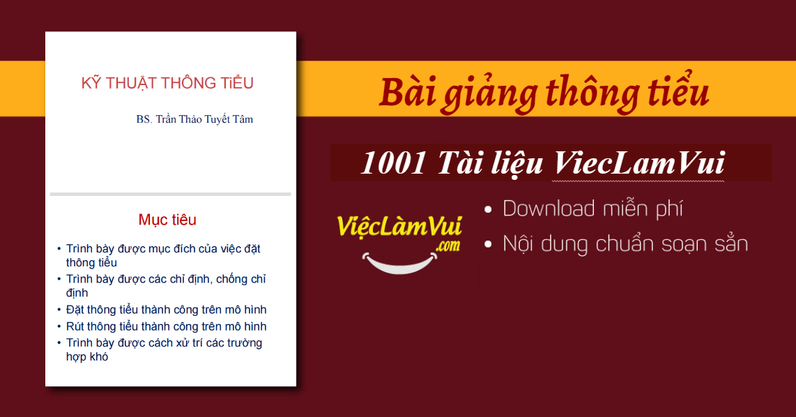 Bài giảng thông tiểu - BS. Trần Thảo Tuyết Tâm