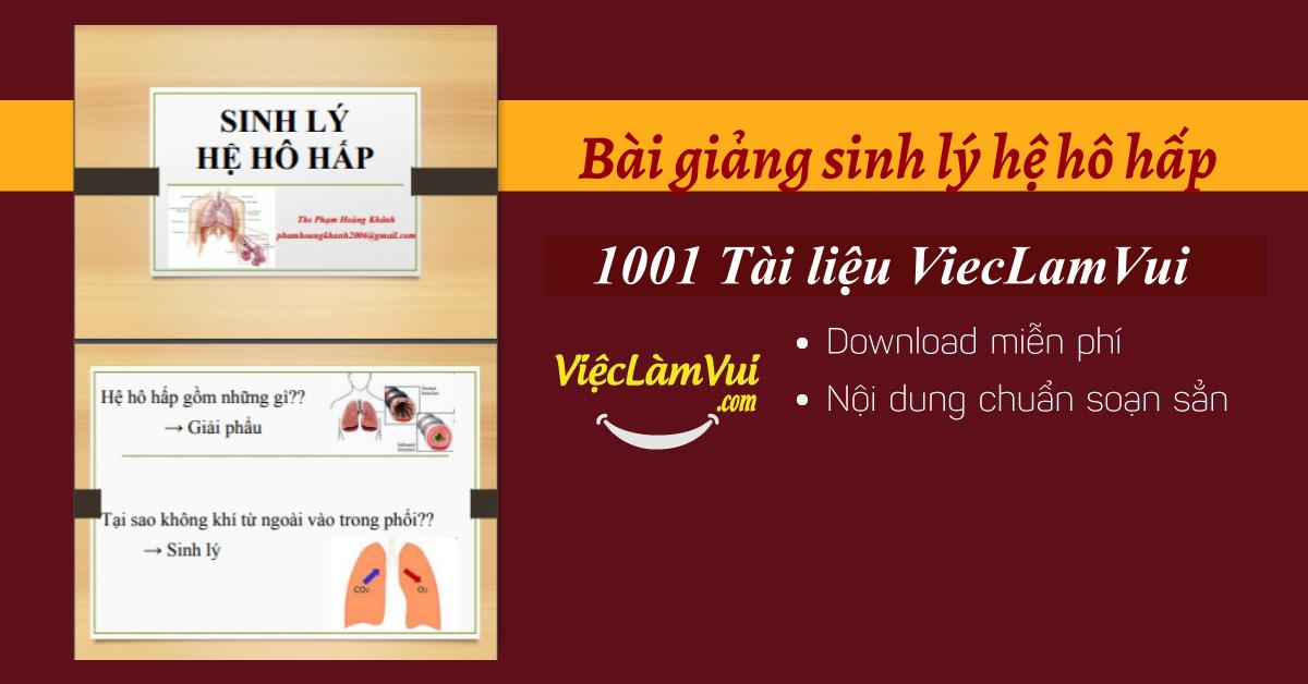 Bài giảng sinh lý hệ hô hấp