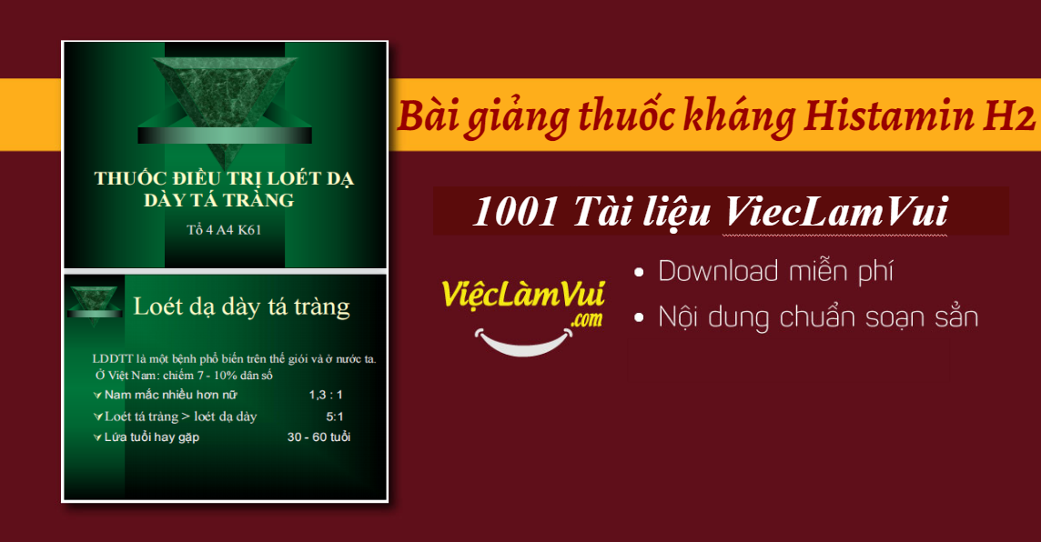 Bài giảng thuốc kháng Histamin H2