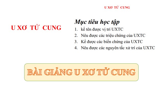 Bài giảng u xơ tử cung PPT, PDF