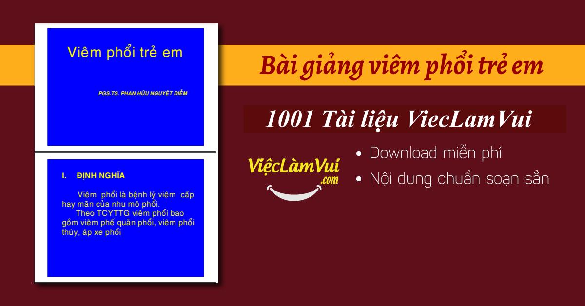 Bài giảng viêm phổi trẻ em