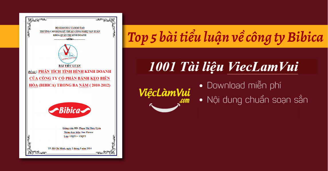 Top 5 bài tiểu luận về công ty Bibica