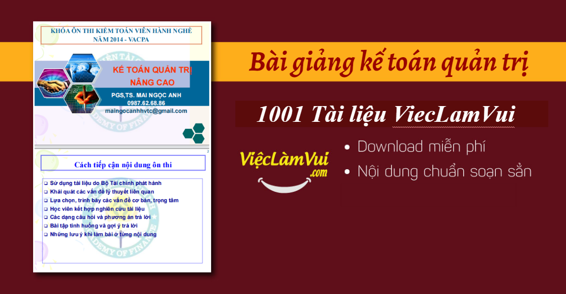 Bài giảng kế toán quản trị