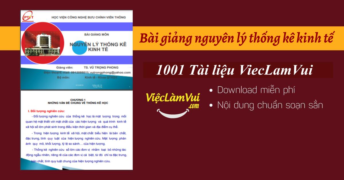 Bài giảng nguyên lý thống kê kinh tế