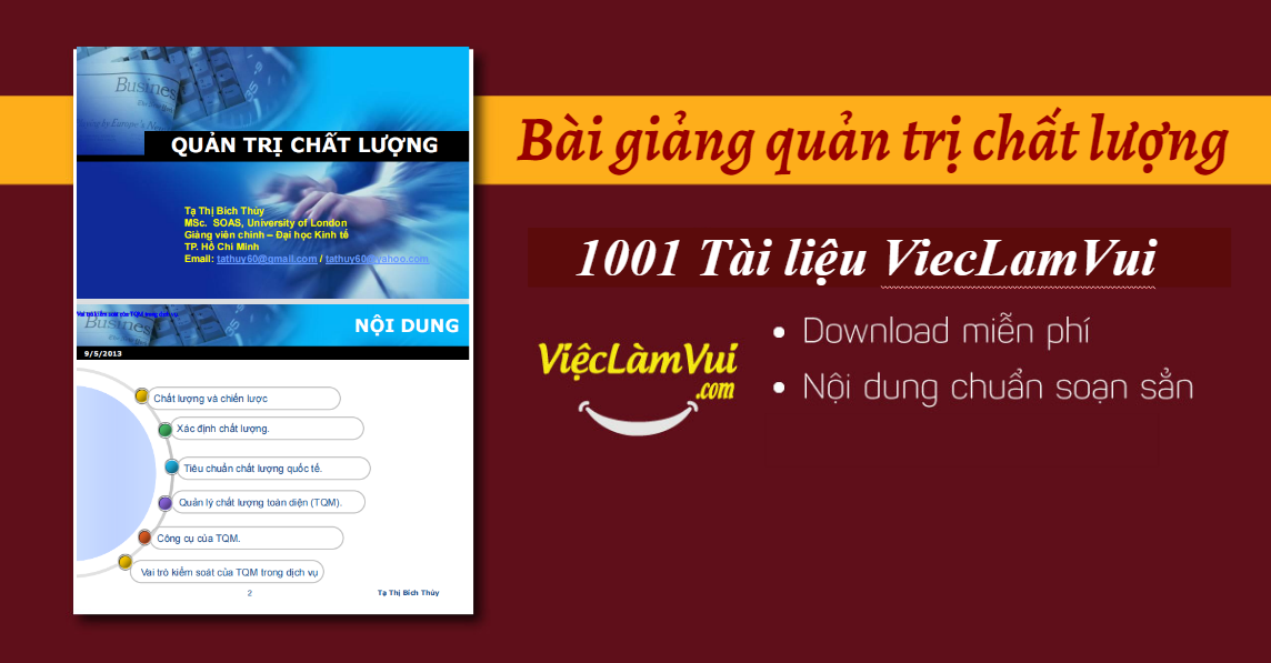 Bài giảng quản trị chất lượng