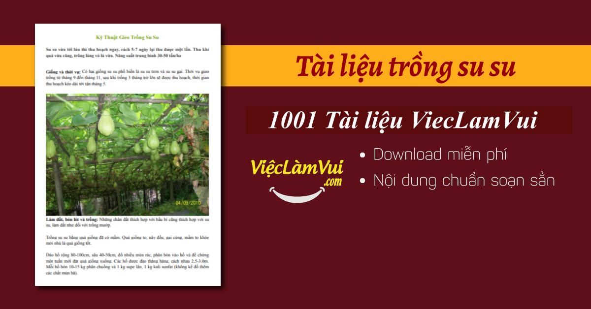 tài liệu trồng su su