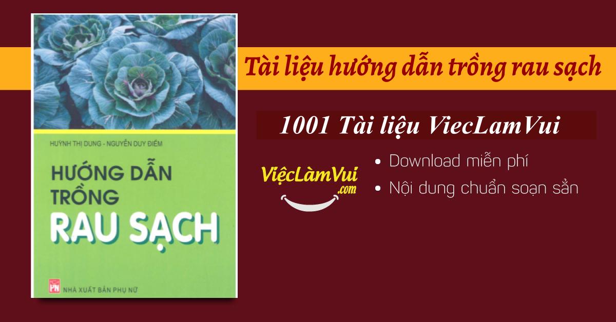 tài liệu hướng dẫn trồng rau sạch