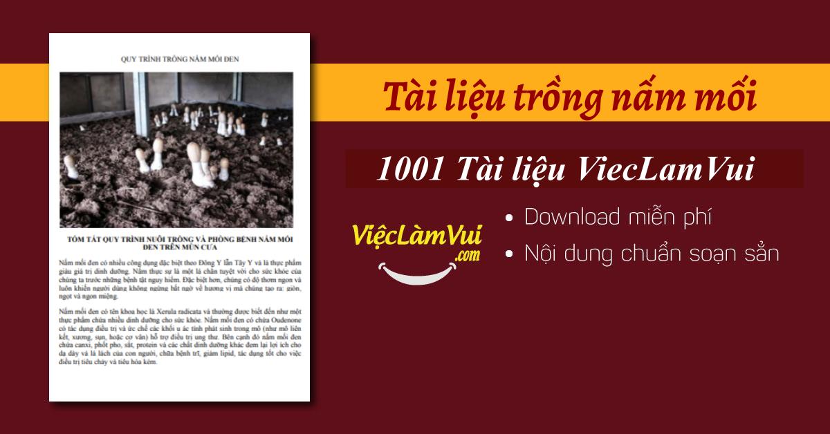 Tài liệu trồng nấm mối - Hướng dẫn quy trình trồng nấm mối PDF