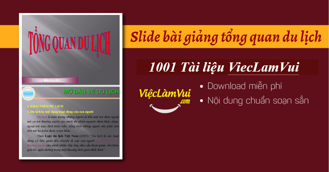 Slide bài giảng tổng quan du lịch