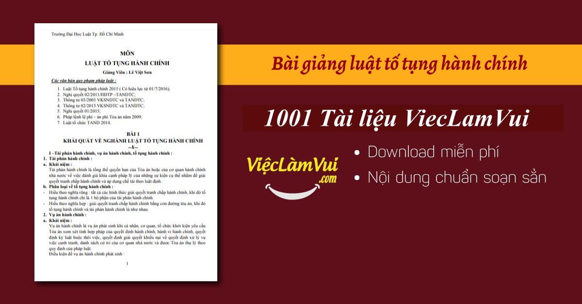 Bài giảng luật tố tụng hành chính
