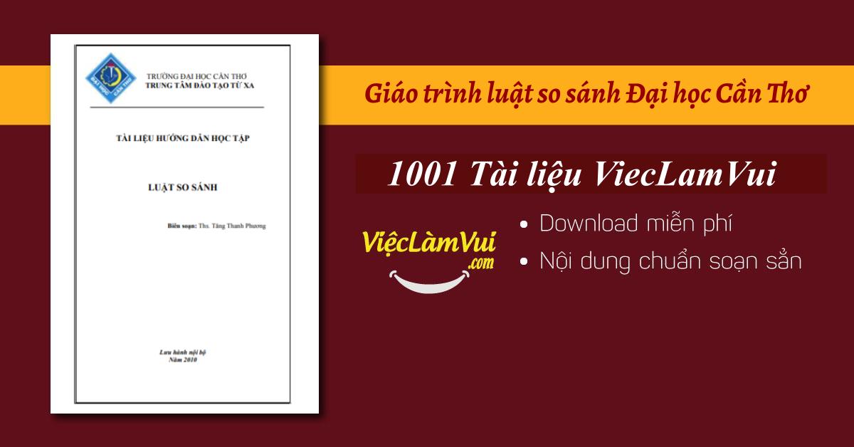 Giáo trình luật so sánh Đại học Cần Thơ