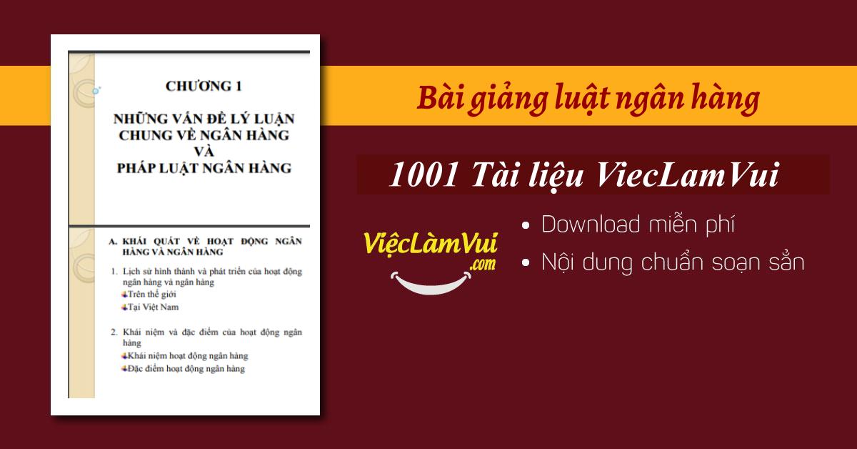 Bài giảng luật ngân hàng