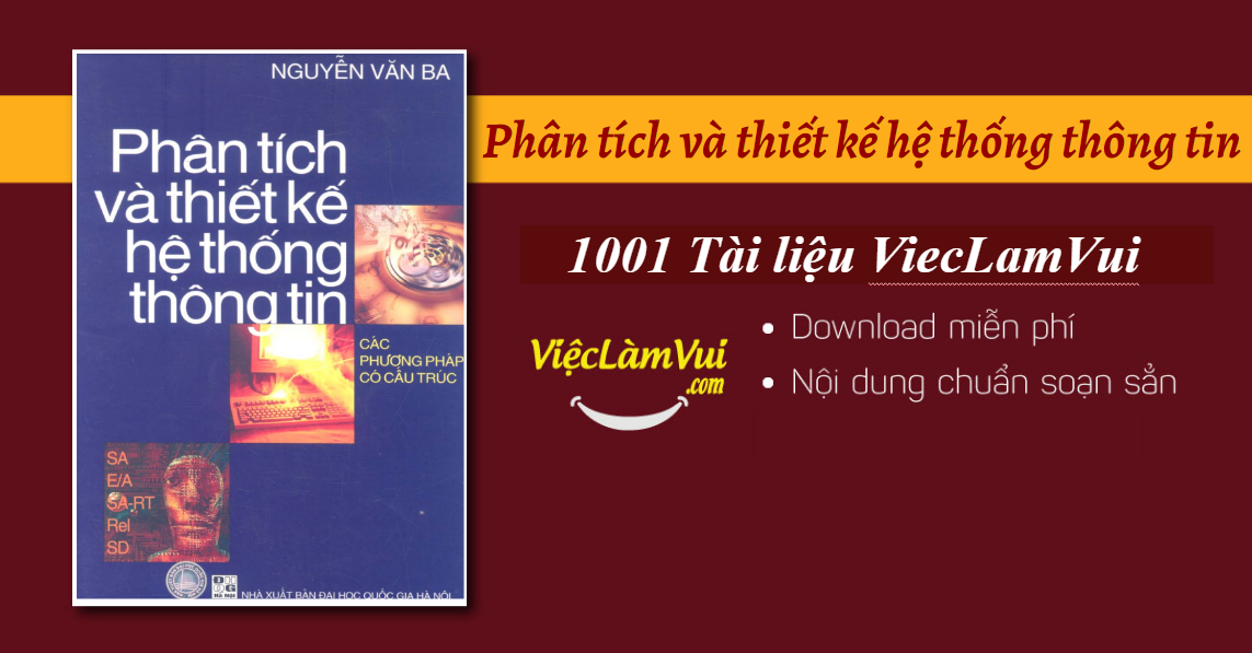 Sách phân tích thiết kế hệ thống thông tin - Đại học Quốc Gia Hà Nội