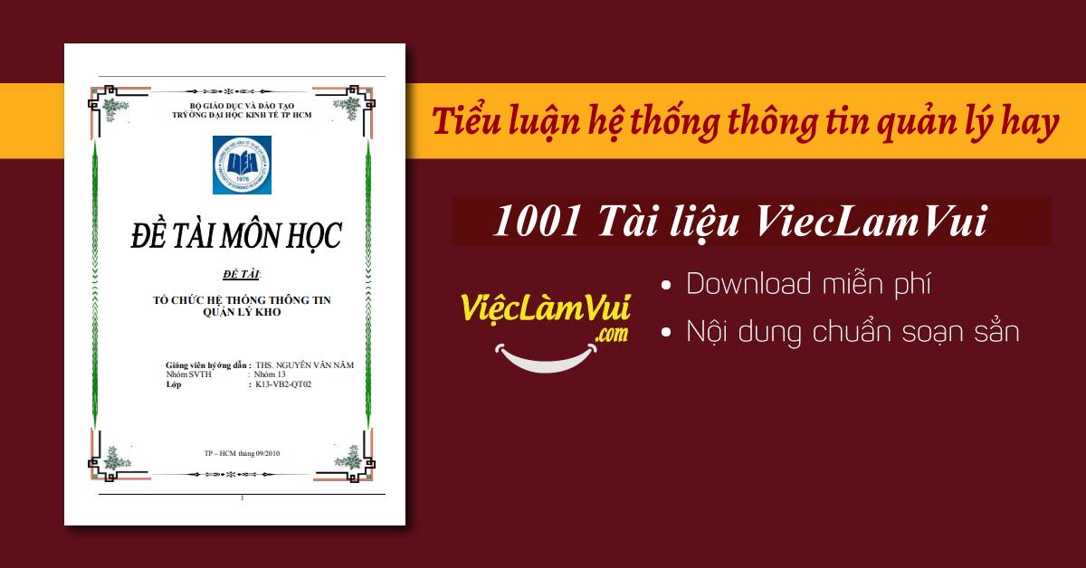 Top 5 tiểu luận hệ thống thông tin quản lý hay