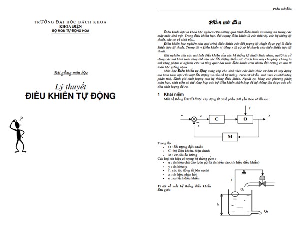 Bài giảng lý thuyết điều khiển tự động