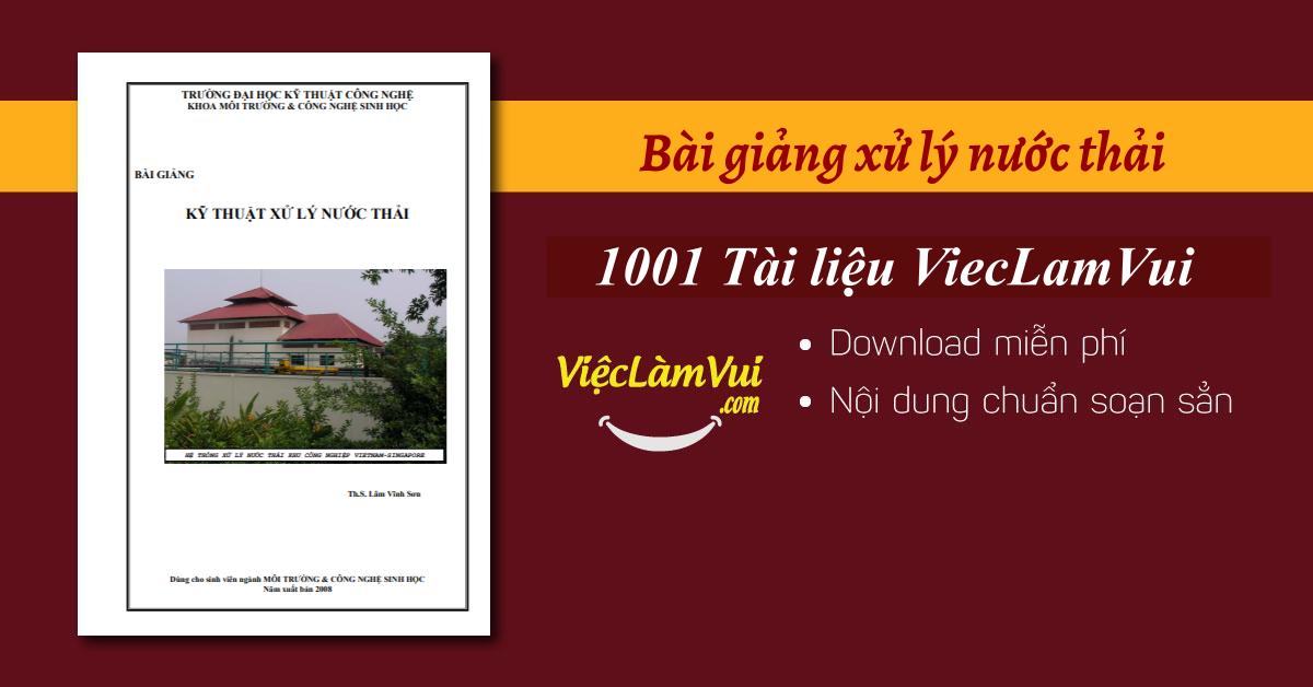 Bài giảng xử lý nước thải