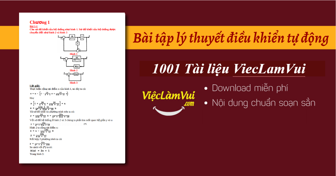 Giải bài tập lý thuyết điều khiển tự động