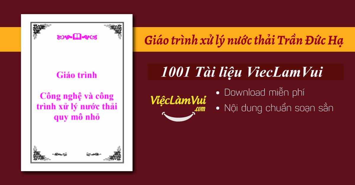 Giáo trình xử lý nước thải Trần Đức Hạ