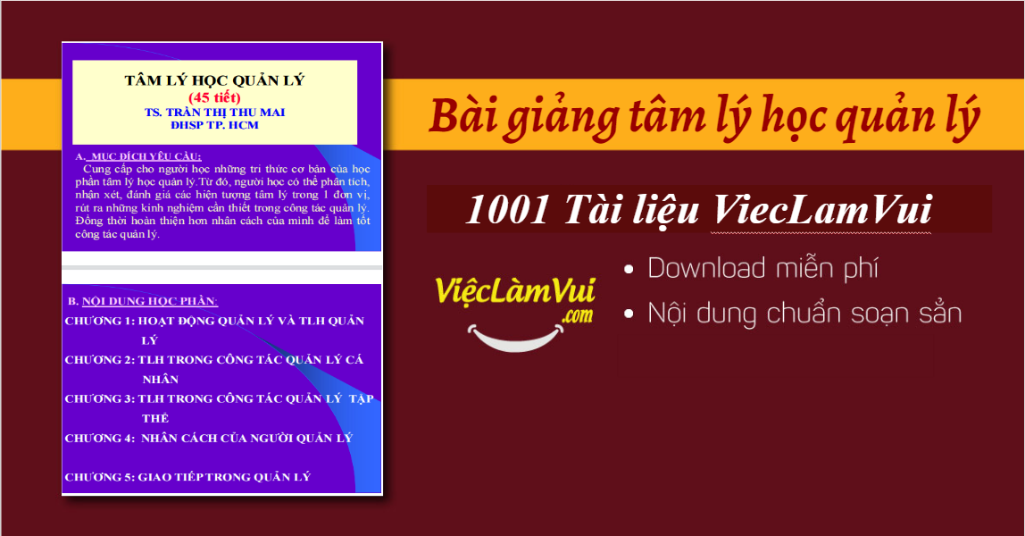 Bài giảng tâm lý học quản lý