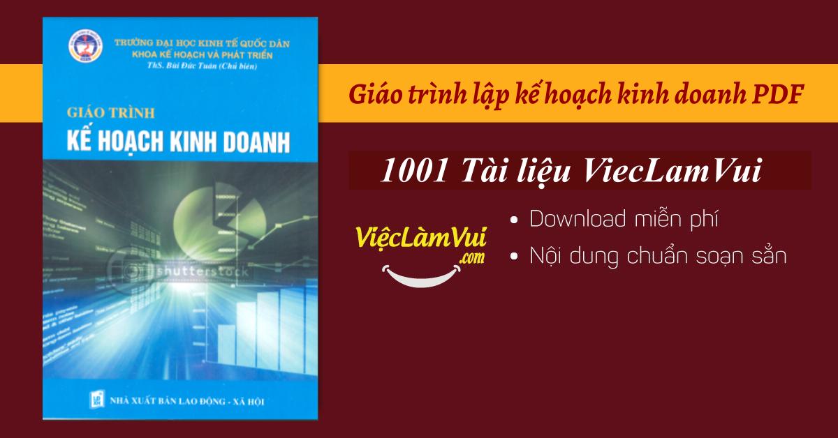 Giáo trình lập kế hoạch kinh doanh PDF