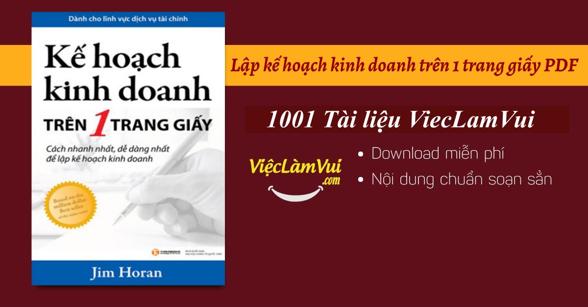 Lập kế hoạch kinh doanh trên 1 trang giấy PDF