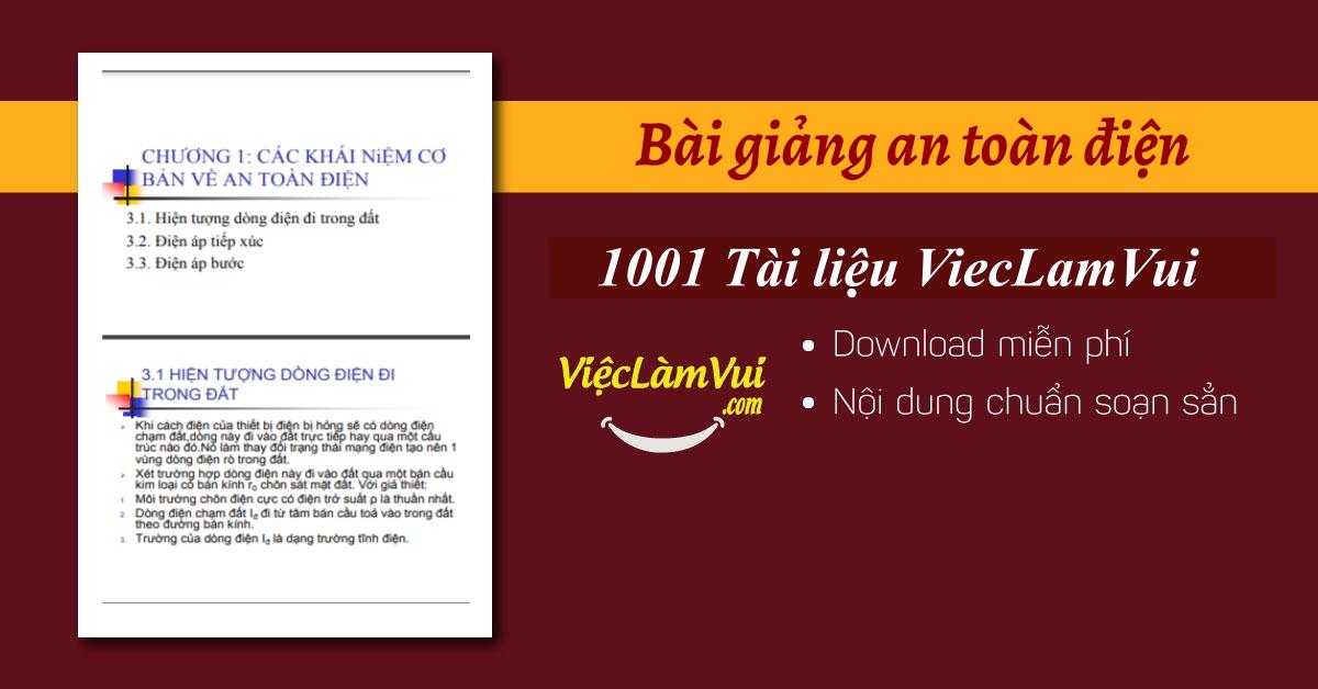 Bài giảng an toàn điện