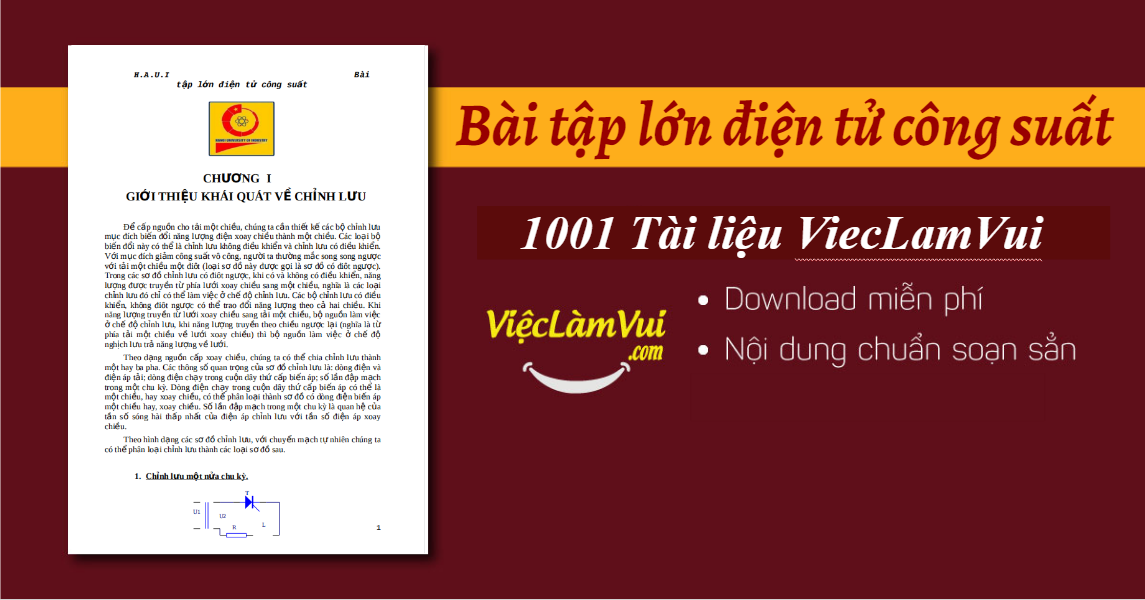 Bài tập lớn điện tử công suất có đáp án