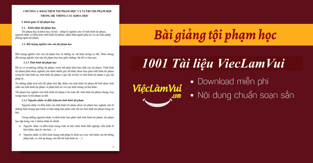 Bài giảng tội phạm học