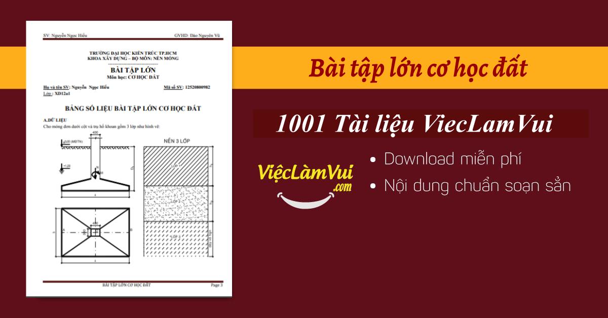 Bài tập lớn cơ học đất