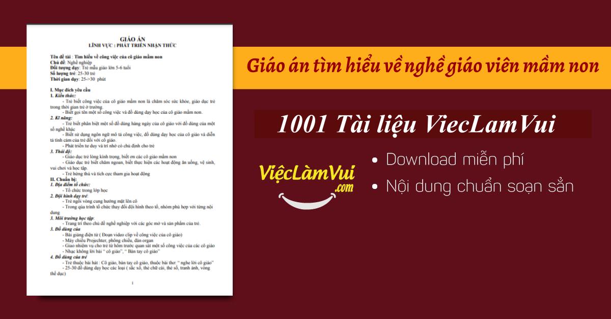 Giáo án tìm hiểu về nghề giáo viên mầm non