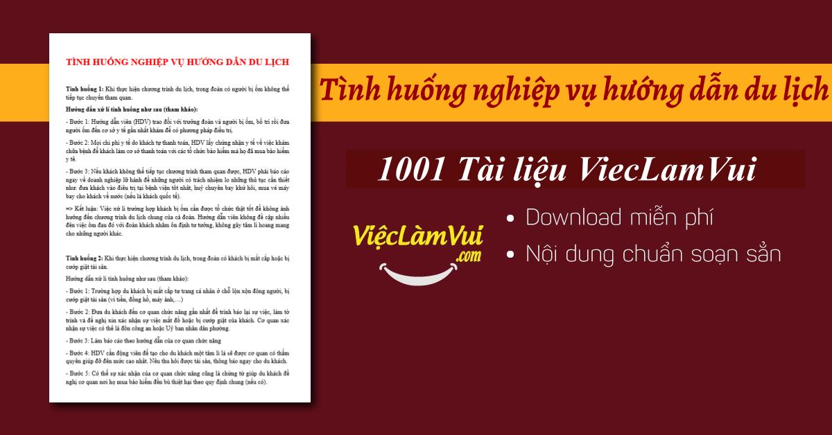 100+ Tình huống nghiệp vụ hướng dẫn du lịch