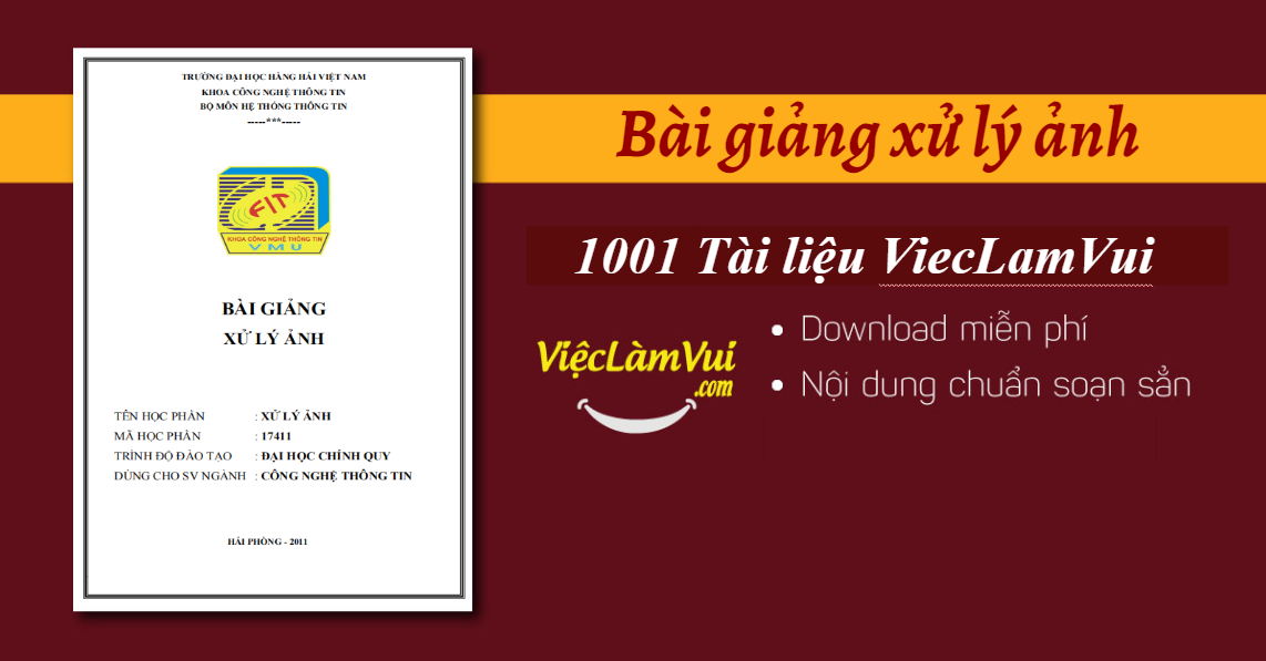 Bài giảng xử lý ảnh PDF, PPT